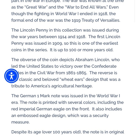 World War I Lincoln Wheat Penny 1916 and Banknote from First Commemorative Mint - Picture 6 of 10